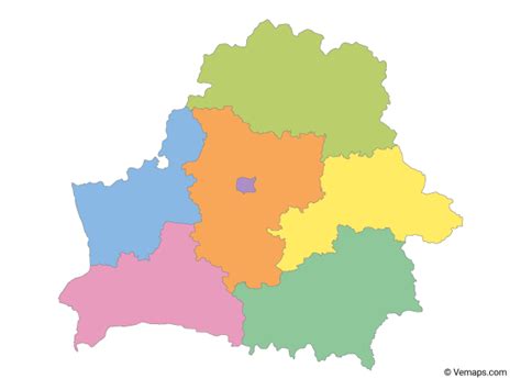 Multicolor Map of Belarus with Regions | Vector free, Multicolor
