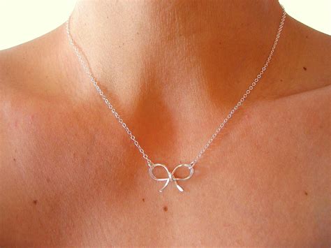 Sterling Silver Bow Necklace On Luulla