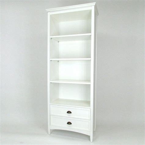 3 Shelf Bookcase With Drawers In White 9123w