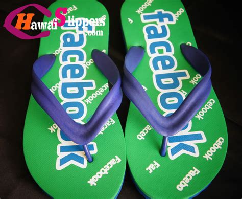 Facebook Printed Double Color Rubber Eva Slippers Hawaislipperscom