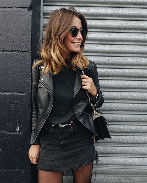 Black Leather Skirt Outfit Ideas