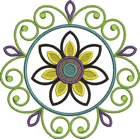 Flower Medallion Embroidery Design From The Floral Fun Embroidery