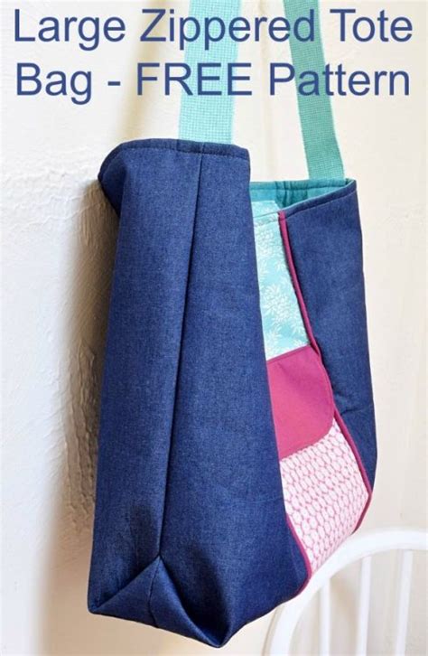 Large Zippered Tote Bag Free Sewing Pattern And Tutorial Sew Modern Bags