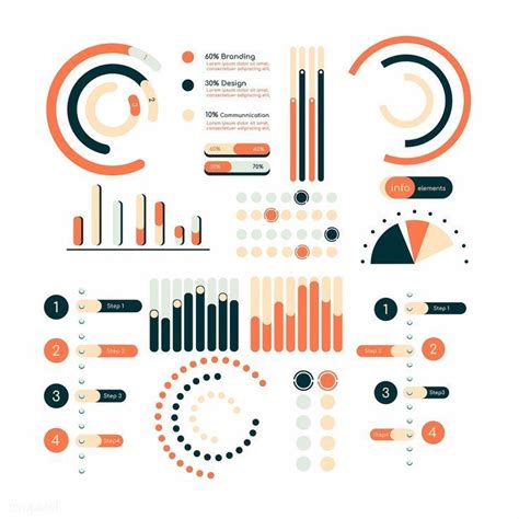 Orange Infographic Design Elements Vector Collection Premium Image By Kenbaolocpro Data