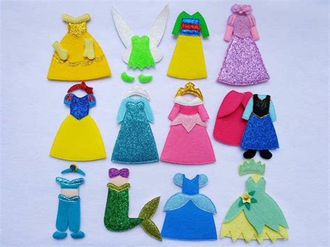 Princess Felt Clothes Dress Up Dolls Quiet Toy Paper Dolls Felt Paper