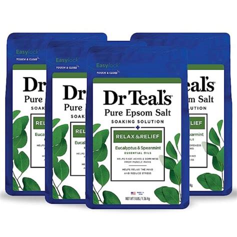 Dr Teals Pure Epsom Salt Relax And Relief 3 Lb Pack Of 4 1601 Just 4bag