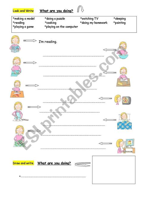 What Are You Doing Esl Worksheet By Tekin