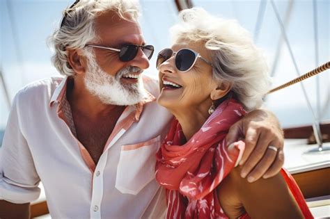 Premium Ai Image Senior Couple Toasting Champagne On Sailboat