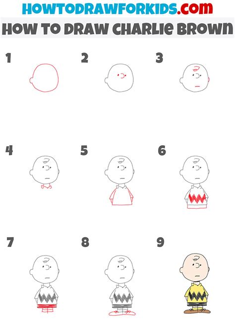 How To Draw Charlie Brown Easy Drawing Tutorial For Kids