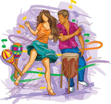pareja bailando cumbia dibujo dibujos animados de vector de una images and photos finder