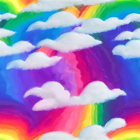 Rainbow Cotton Candy Clouds Graphic · Creative Fabrica