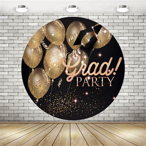 Graduation Class Of 2020 Custom Round Backdrop Fabric Party Decorations