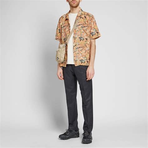 Our Legacy Short Sleeve Box Shirt Red Plants Print End