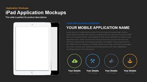 Ipad Application Mockup Powerpoint Template And Keynote Slide Slidebazaar