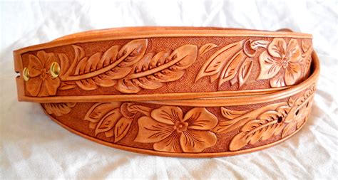 Tooled Leather Belt From Wyoming Usa Custom Leather Belts Western