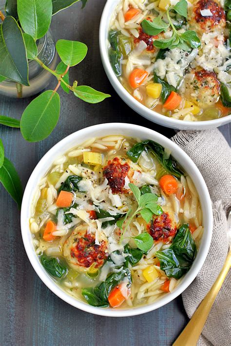 Italian Wedding Soup With Chicken Meatballs Two Of A Kind