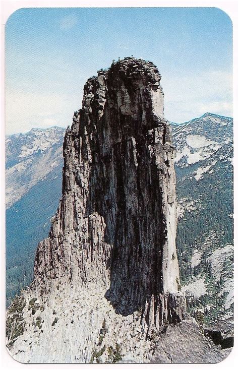 Vintage Idaho Postcard Chimney Rock Granite Slab Priest Lake Mountain