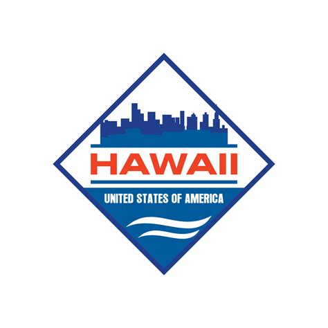 Vector De Horizonte De Hawaii Logotipo De Rascacielos De Honolulu