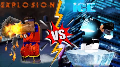 My Hero Mania Roblox Explosion Quirk Vs Ice Quirk Youtube
