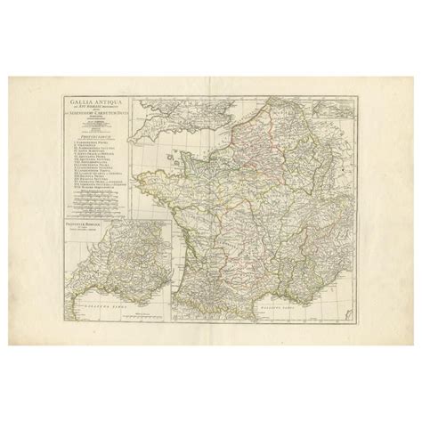 Antique Map Of France In Ancient Roman Times By Danville C1795 For