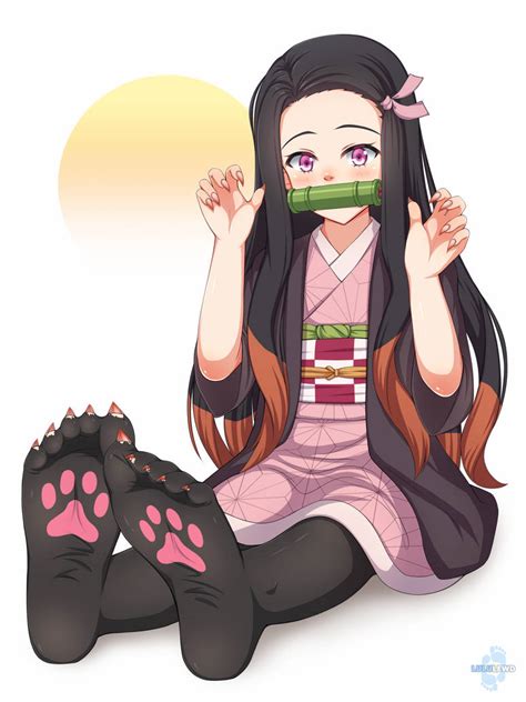 nezuko s stare black paw socks by lululewd on deviantart