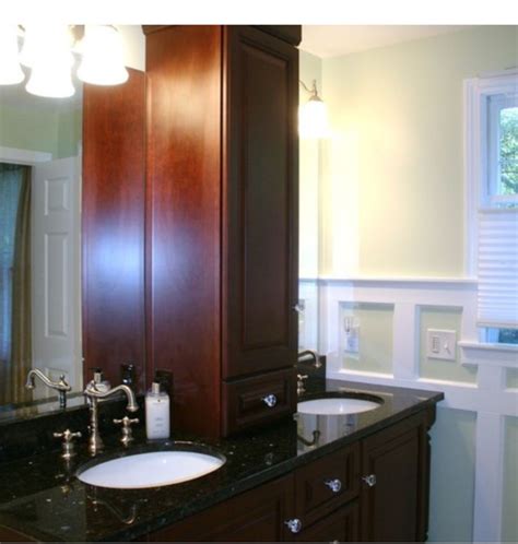 Easy diy bathroom countertop cabinet from bathroom counter storage tower, source:thelivedinlook.com. Maple Double vanity with black granite countertop with ...