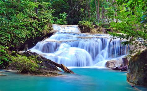 Kanchanaburi Waterfall In Thailand Hd Wallpaper