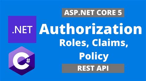 Asp Net Core Rest Api Authorization With Jwt Roles Vs Claims Vs Policy Step By Step Youtube