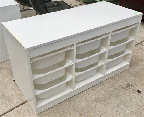 Uhuru Furniture And Collectibles White 3x3 Cubby Storage With Bins 45