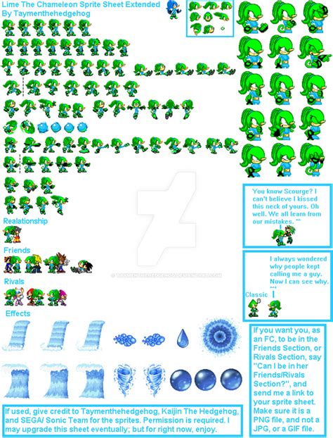 Lime Extended Sprite Sheet By Taymenthehedgehog On Deviantart