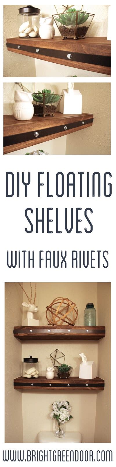 Diy Floating Shelves With Faux Rivets Floating Shelves Diy Floating