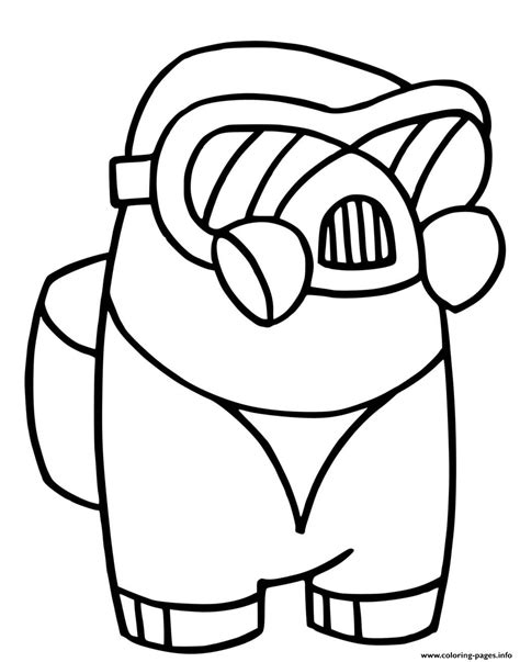 Among Us With A Gas Mask Coloring page Printable
