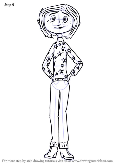 Use a series of lines to outline the arm and hand, including a backwards c shaped line for the interior of the hand. Learn How to Draw Coraline Jones from Coraline (Coraline ...