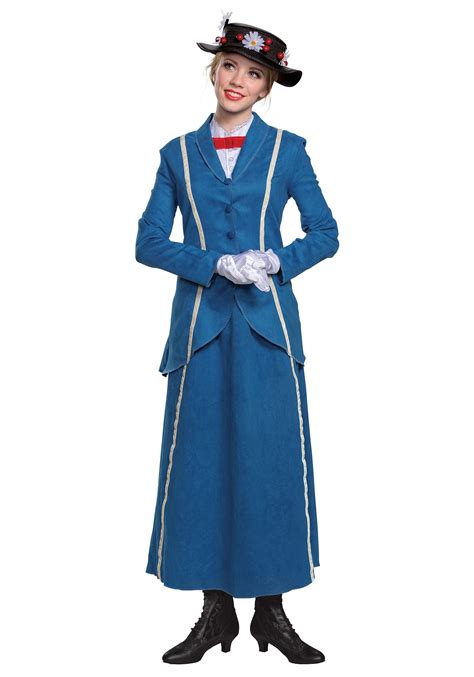 Disney Mary Poppins Womens Mary Poppins Blue Coat Costume
