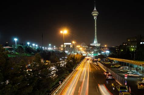 Tehran Night Landscape Editorial Stock Photo Image Of Milad 47780968