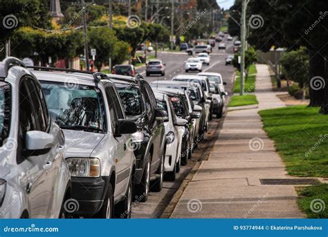 Cars Parked On The Street Stock Photo Image Of Street 93774944
