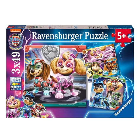 Paw Patrol The Mighty Movie 3 X 49pc Jigsaw Puzzles 5708 Character