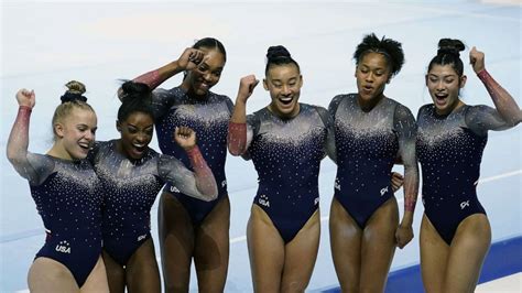 us women s gymnastics team wins historic 7th consecutive world
