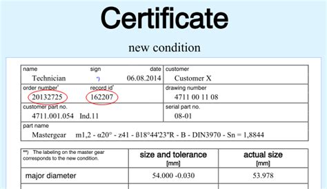 Inspection Certificate Download Frenco Master Gears Spline Gauges