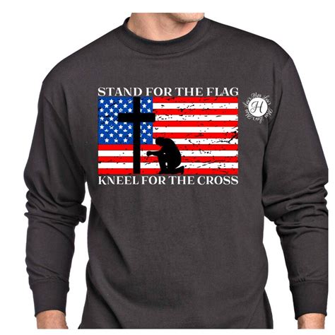 Stand For The Flag Kneel For The Cross Distressed Svg Dfx Png Etsy