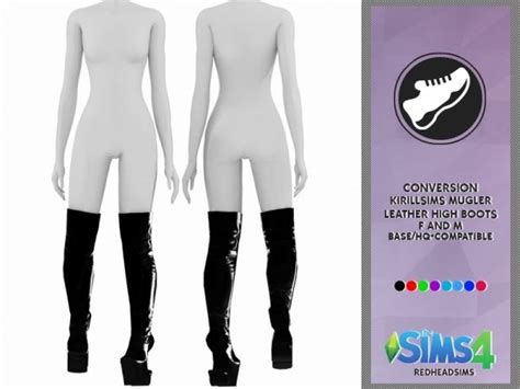 Kirillsims Mugler Leather High Boots The Sims 4 Download