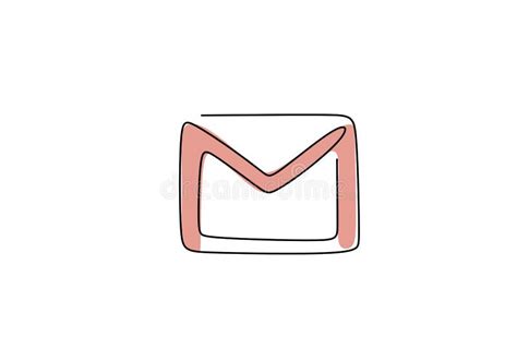 Gmail Logo Icon In One Continuous Line Hand Drawn Minimalist Design