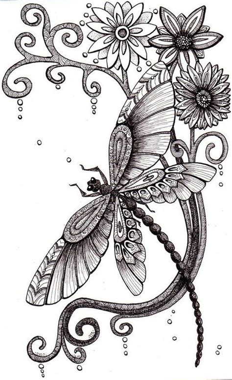 Dragonflies make a beautiful coloring subject. Pin en Tattoos
