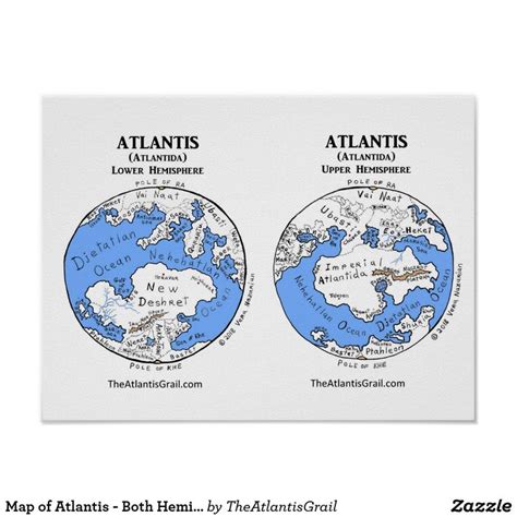 Map Of Atlantis Both Hemispheres Poster In 2022 Lost