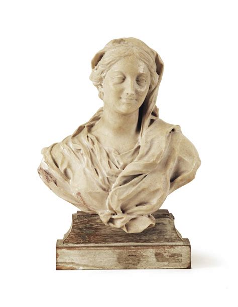 A Carved Alabaster Bust Of The Virgin South German Late 17thearly