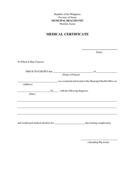 Fake Medical Certificate Template Download Business Professional