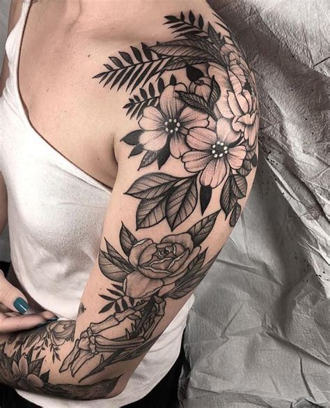flower tattoo sleeves female beautifull rose