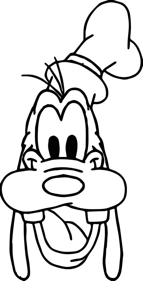 Goofy Smile Face Coloring Page Disney Coloring
