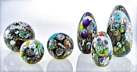 Group Shot Of Entire Ocean Reef Paperweight Line 2013 Paper Weights Glass