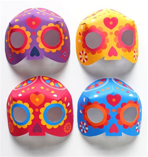 Free Printable Calavera Sugar Skull Mask Templates 7 Mask Templates To